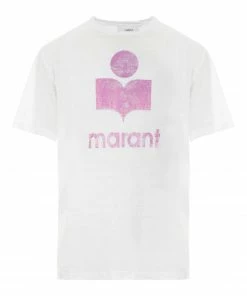 ISABEL MARANT ÉTOILE Tee-shirt Zewel Lin Rose Blanc