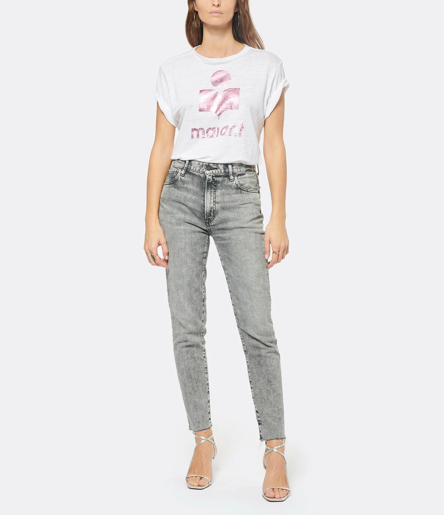 ISABEL MARANT ÉTOILE Tee-shirt Zewel Lin Rose Blanc 5 ISABEL MARANT ÉTOILE Tee-shirt Zewel Lin Rose Blanc – Image 3