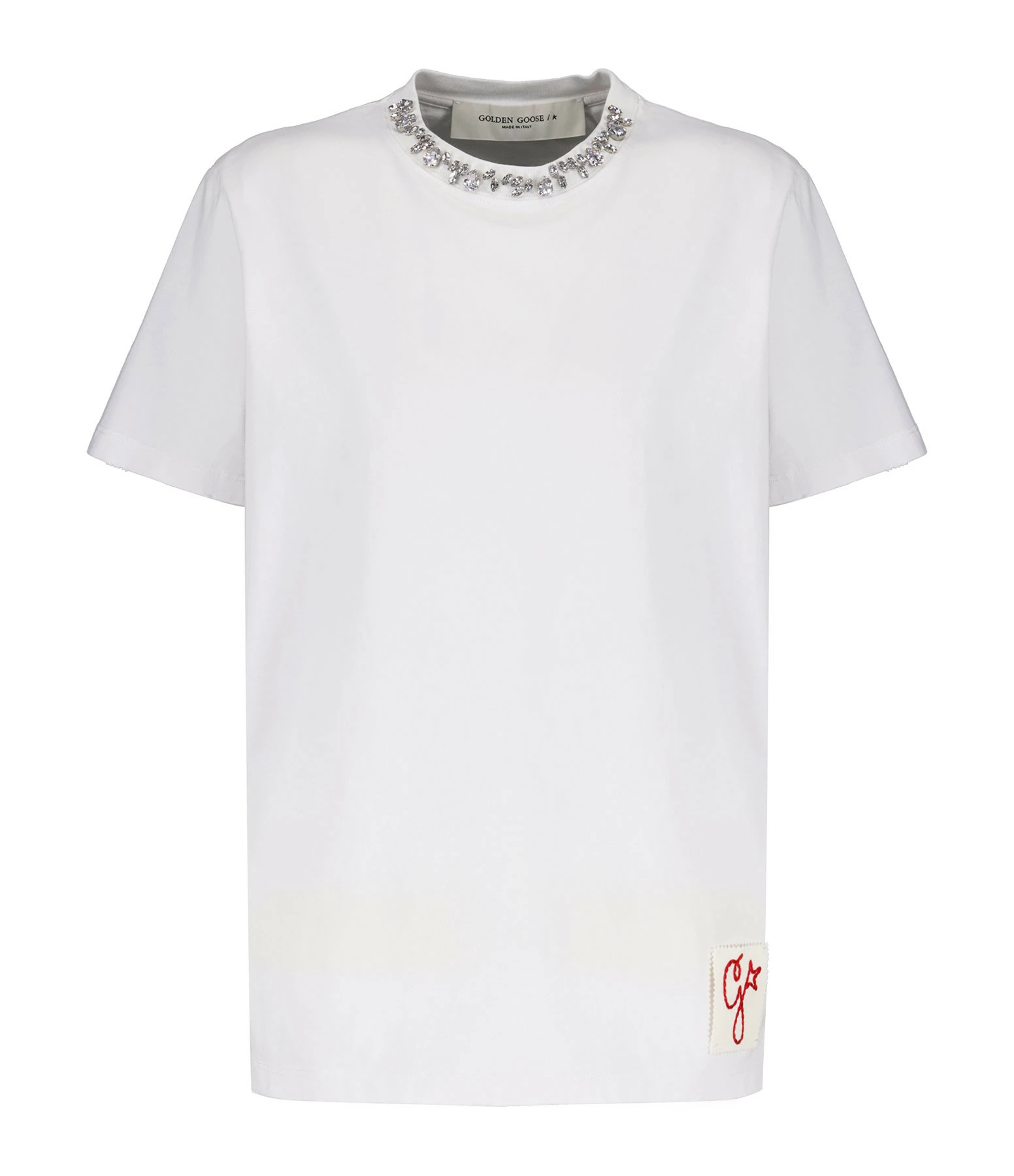 GOLDEN GOOSE Tee-shirt Golden Coton Blanc Vintage 3 GOLDEN GOOSE Tee-shirt Golden Coton Blanc Vintage