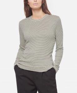 MAISON STANDARDS Tee-shirt Emannuella Rayures Noir Crème -Boutique MAJESTIC FILATURES unnamed file 2995