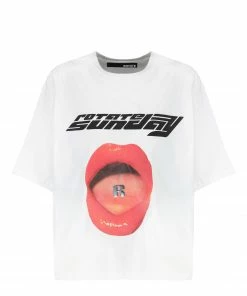 ROTATE Tee-shirt Lips Coton Blanc, Capsule Sunday