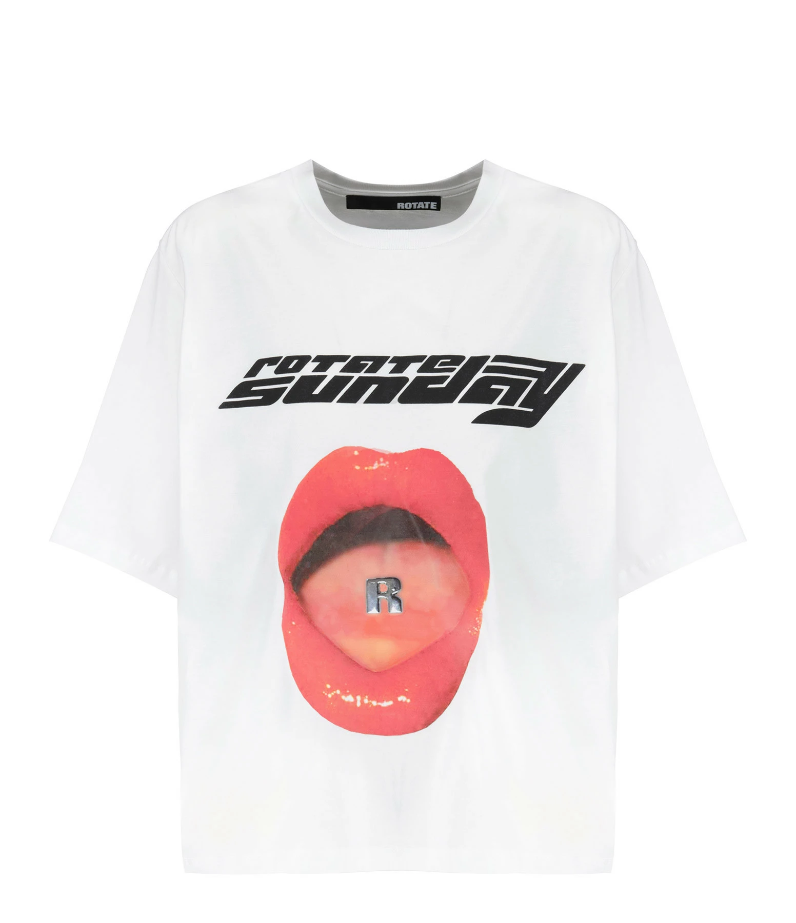 ROTATE Tee-shirt Lips Coton Blanc, Capsule Sunday 3 ROTATE Tee-shirt Lips Coton Blanc, Capsule Sunday