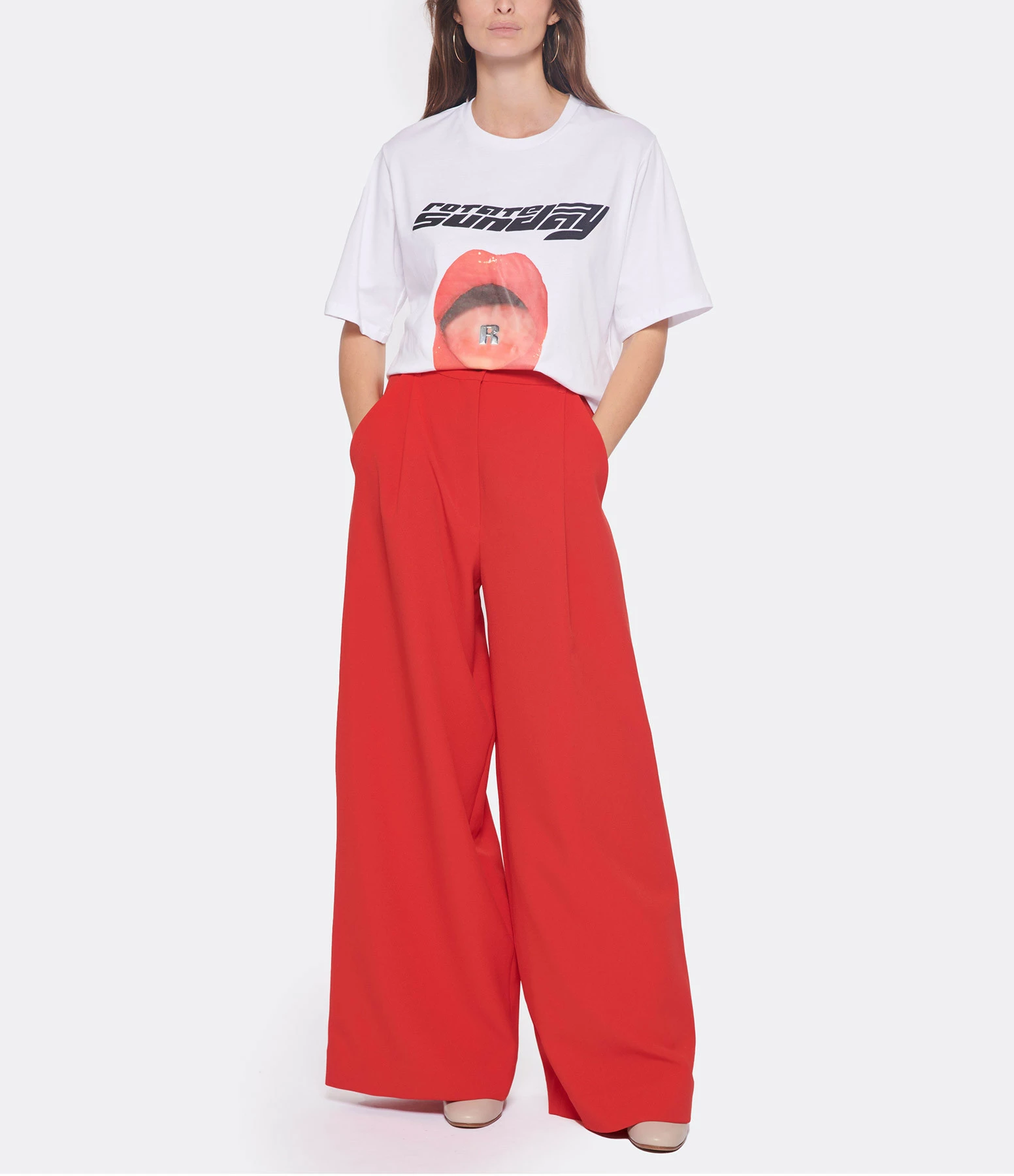 ROTATE Tee-shirt Lips Coton Blanc, Capsule Sunday 7 ROTATE Tee-shirt Lips Coton Blanc, Capsule Sunday – Image 5