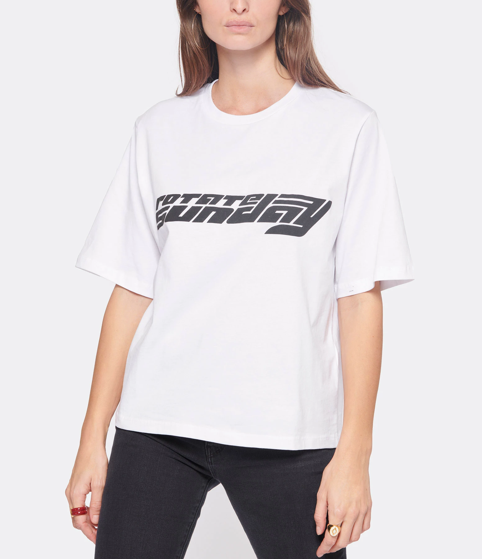 ROTATE Tee-shirt Logo Coton Blanc, Capsule Sunday 5 ROTATE Tee-shirt Logo Coton Blanc, Capsule Sunday – Image 3