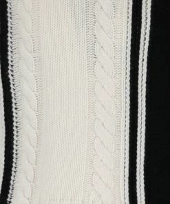 LOULOU STUDIO Pull Eike Maille Torsadé Laine Cachemire Noir Ivoire -Boutique MAJESTIC FILATURES unnamed file 302