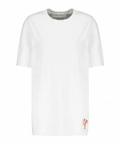 GOLDEN GOOSE Tee-shirt Golden Homme Coton Blanc Vintage