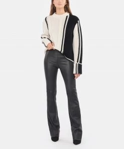 LOULOU STUDIO Pull Eike Maille Torsadé Laine Cachemire Noir Ivoire -Boutique MAJESTIC FILATURES unnamed file 304