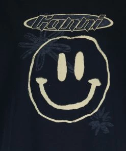 Alternative view of GANNI Tee-shirt Smiley Coton Organique Sky Captain