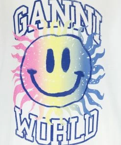 Alternative view of GANNI Tee-shirt Smiley Coton Organique Bright White