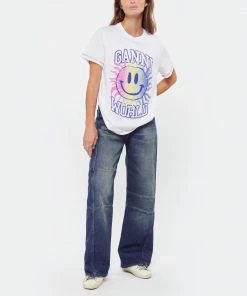 GANNI Tee-shirt Smiley Coton Organique Bright White 10 GANNI Tee-shirt Smiley Coton Organique Bright White -Boutique MAJESTIC FILATURES unnamed file 3058 scaled