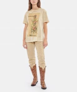 GOLDEN GOOSE Tee-shirt Journey Coton Beige -Boutique MAJESTIC FILATURES unnamed file 3082