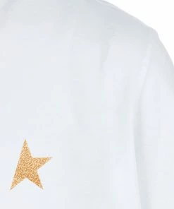 Alternative view of GOLDEN GOOSE Tee-shirt Étoile Coton Blanc Doré