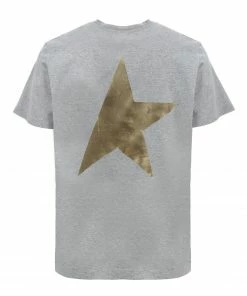 Alternative view of GOLDEN GOOSE Tee-shirt Big Star Homme Coton Gris Doré