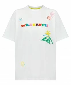 MIRA MIKATI Tee-shirt Puglia Brodé Coton Blanc