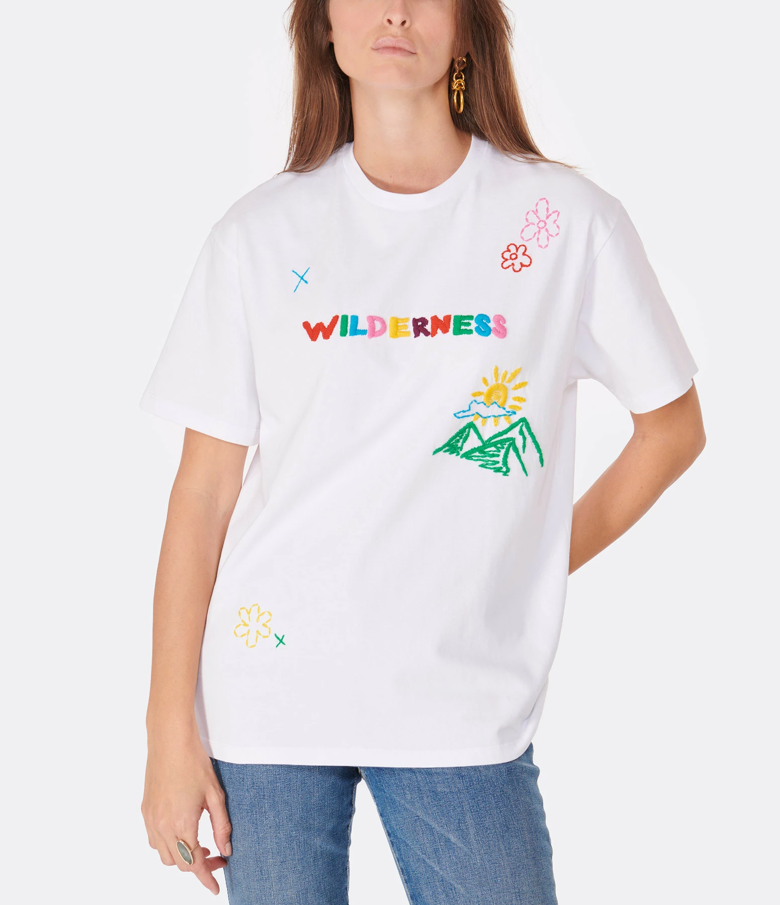 MIRA MIKATI Tee-shirt Puglia Brodé Coton Blanc 5 MIRA MIKATI Tee-shirt Puglia Brodé Coton Blanc – Image 3