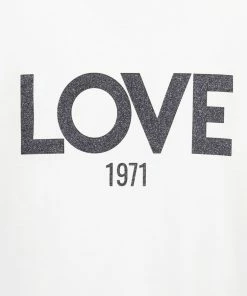 Alternative view of JEANNE VOULAND Tee-shirt Ben Love 1971 Glitter Noir Coton Blanc