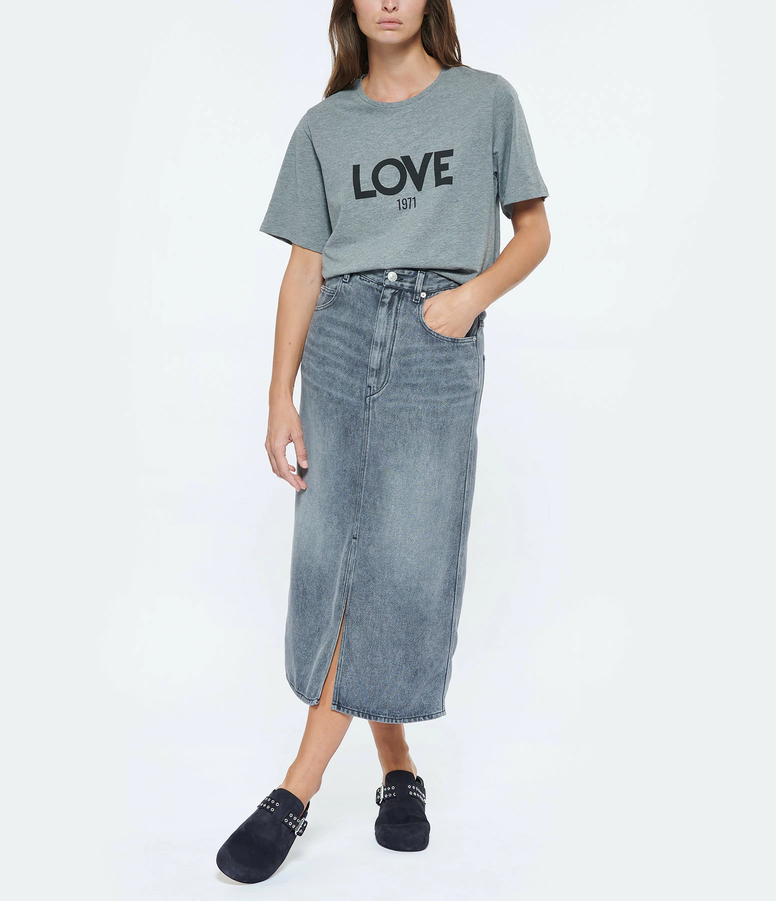 JEANNE VOULAND Tee-shirt Ben Love 1971 Coton Gris 6 JEANNE VOULAND Tee-shirt Ben Love 1971 Coton Gris – Image 4