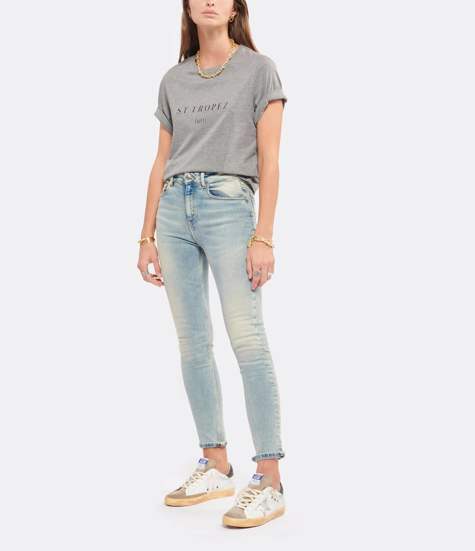 Tee-shirt Lulli St-Tropez Col Rond Coton Gris, Collaboration Jeanne Vouland X Lulli 5 Tee-shirt Lulli St-Tropez Col Rond Coton Gris, Collaboration Jeanne Vouland X Lulli – Image 3