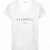 Tee-shirt Lulli St-Tropez Col V Coton Bio Blanc, Collaboration Jeanne Vouland X Lulli -Boutique MAJESTIC FILATURES unnamed file 3328