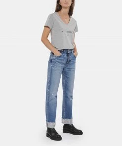 Tee-shirt Lulli St-Tropez Col V Coton Gris, Collaboration Jeanne Vouland X Lulli -Boutique MAJESTIC FILATURES unnamed file 3336