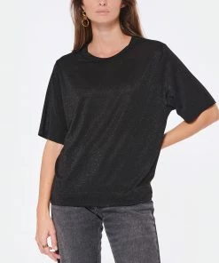 MOMONI Tee-shirt Iora Pailleté Noir -Boutique MAJESTIC FILATURES unnamed file 3340