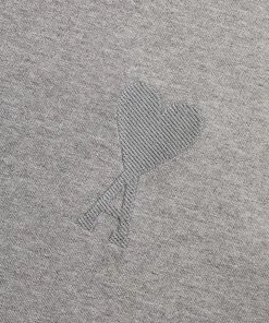 AMI PARIS Tee-shirt Unisexe Ami De Cœur Coton Biologique Gris Chiné -Boutique MAJESTIC FILATURES unnamed file 3356