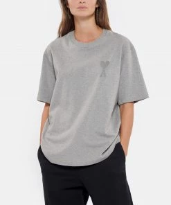 AMI PARIS Tee-shirt Unisexe Ami De Cœur Coton Biologique Gris Chiné -Boutique MAJESTIC FILATURES unnamed file 3357