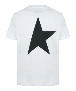 GOLDEN GOOSE Tee-shirt Big Star Coton Blanc Noir -Boutique MAJESTIC FILATURES unnamed file 3378