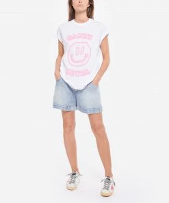 GANNI Tee-shirt Smiley Coton Blanc -Boutique MAJESTIC FILATURES unnamed file 3388