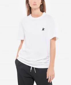 GOLDEN GOOSE Tee-shirt Étoile Homme Coton Blanc Noir -Boutique MAJESTIC FILATURES unnamed file 3393