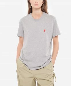 AMI PARIS Tee-shirt Unisexe Ami De Cœur Coton Bio Gris Chiné -Boutique MAJESTIC FILATURES unnamed file 3400