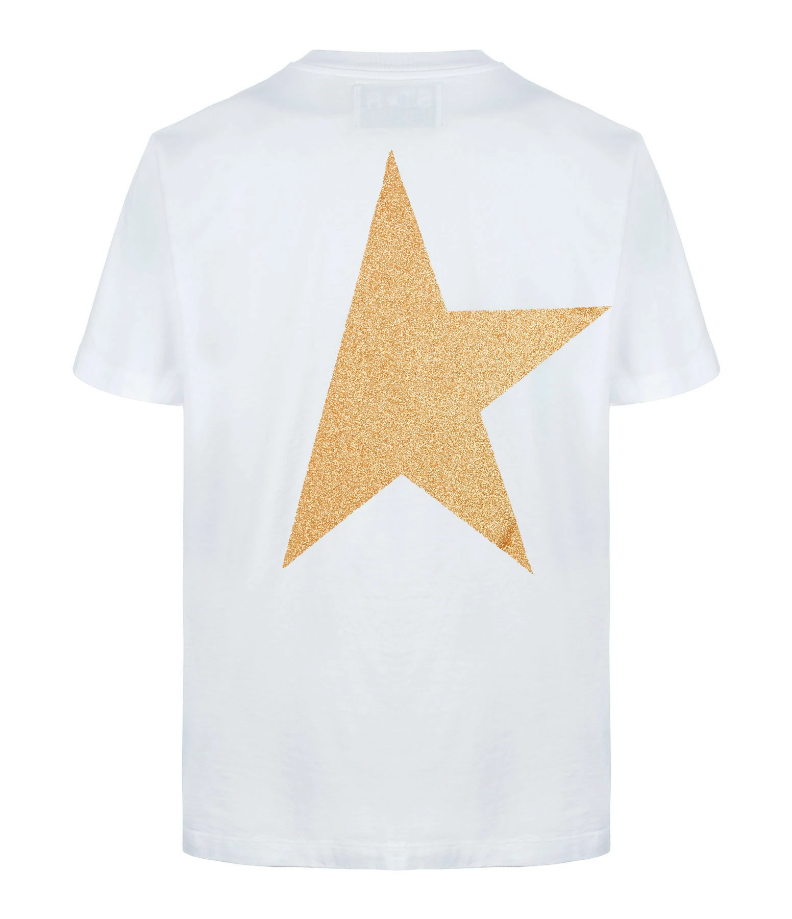 GOLDEN GOOSE Tee-shirt Homme Big Star Coton Blanc Doré 4 GOLDEN GOOSE Tee-shirt Homme Big Star Coton Blanc Doré – Image 2