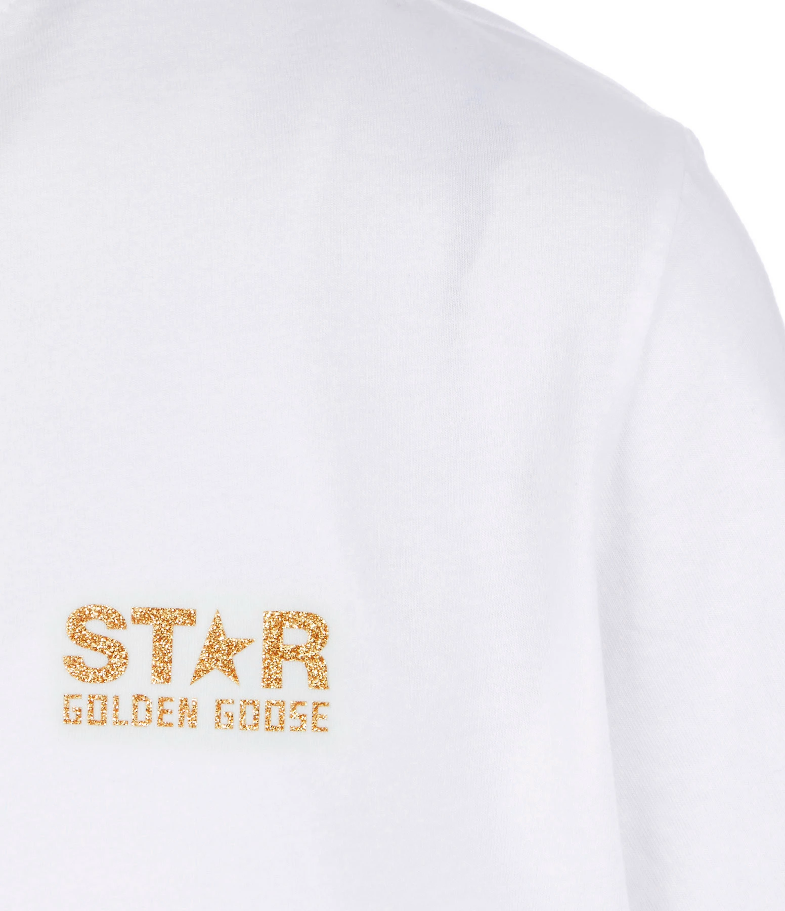 GOLDEN GOOSE Tee-shirt Homme Big Star Coton Blanc Doré 5 GOLDEN GOOSE Tee-shirt Homme Big Star Coton Blanc Doré – Image 3