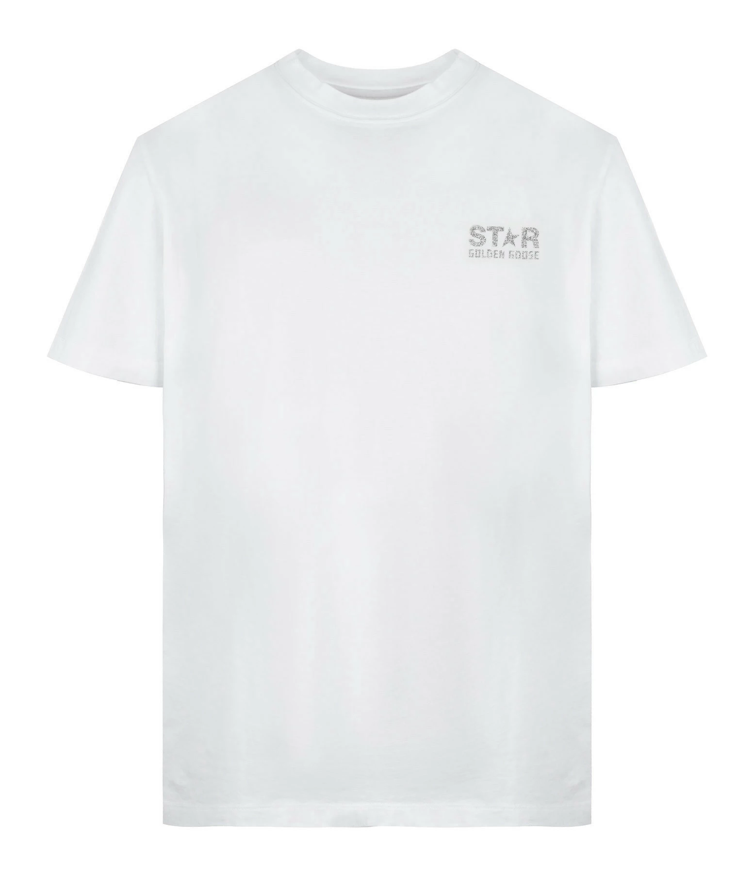 GOLDEN GOOSE Tee-shirt Homme Big Star Coton Blanc Argenté 3 GOLDEN GOOSE Tee-shirt Homme Big Star Coton Blanc Argenté
