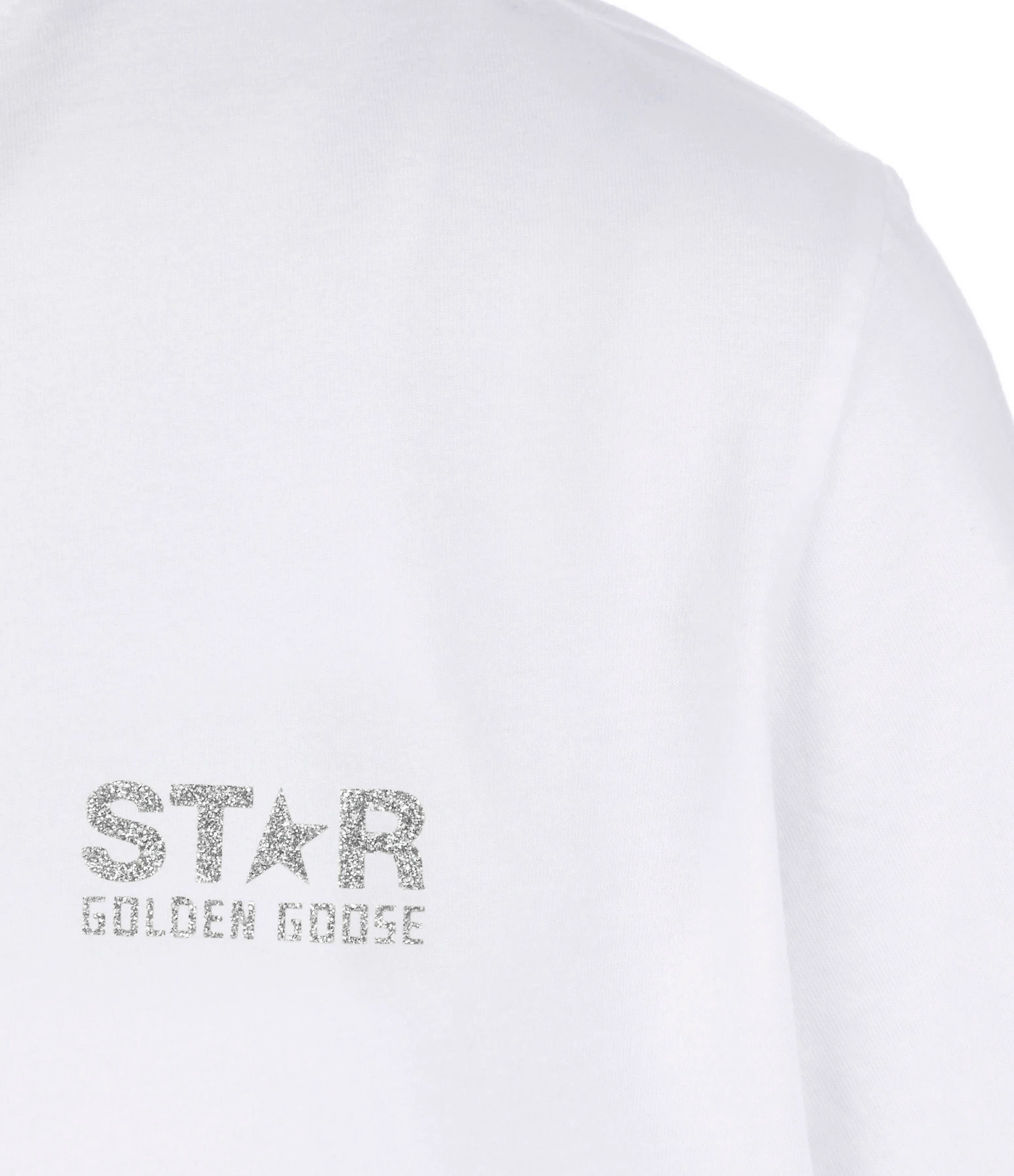 GOLDEN GOOSE Tee-shirt Homme Big Star Coton Blanc Argenté 5 GOLDEN GOOSE Tee-shirt Homme Big Star Coton Blanc Argenté – Image 3