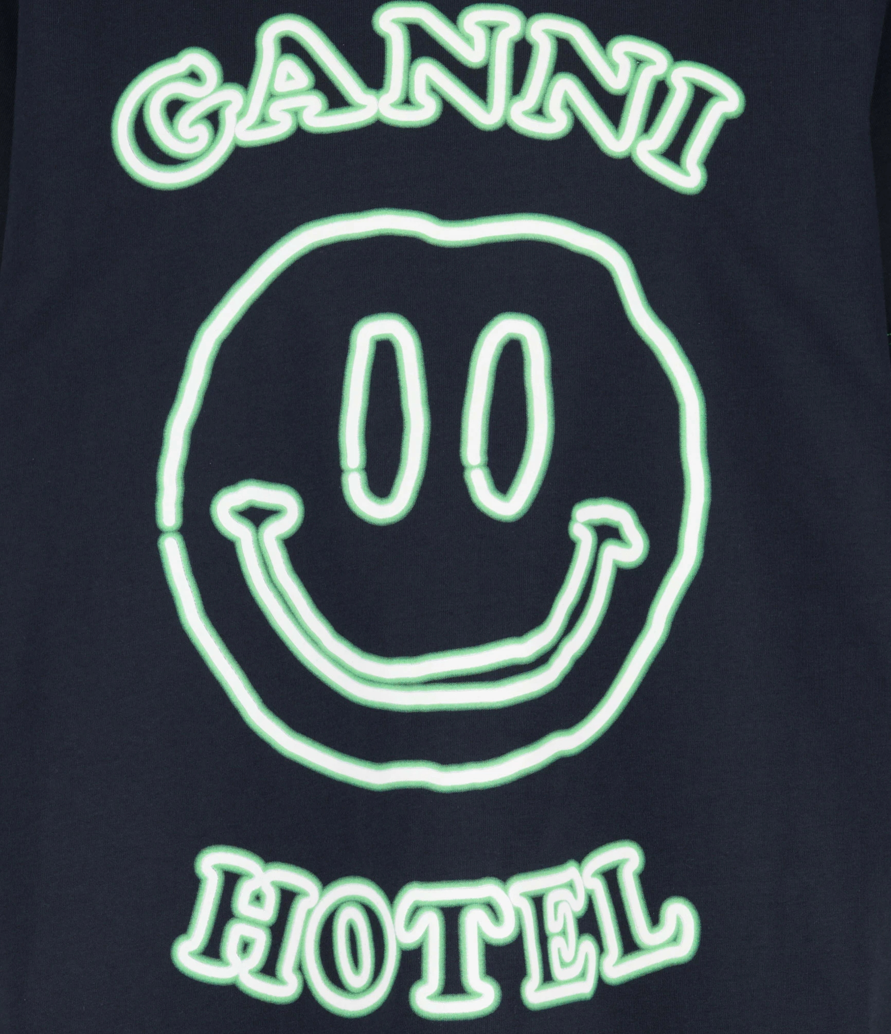 GANNI Tee-shirt Smiley Coton Bleu 4 GANNI Tee-shirt Smiley Coton Bleu – Image 2