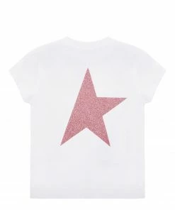 Alternative view of GOLDEN GOOSE Tee-shirt Star Fille Coton Blanc Rose
