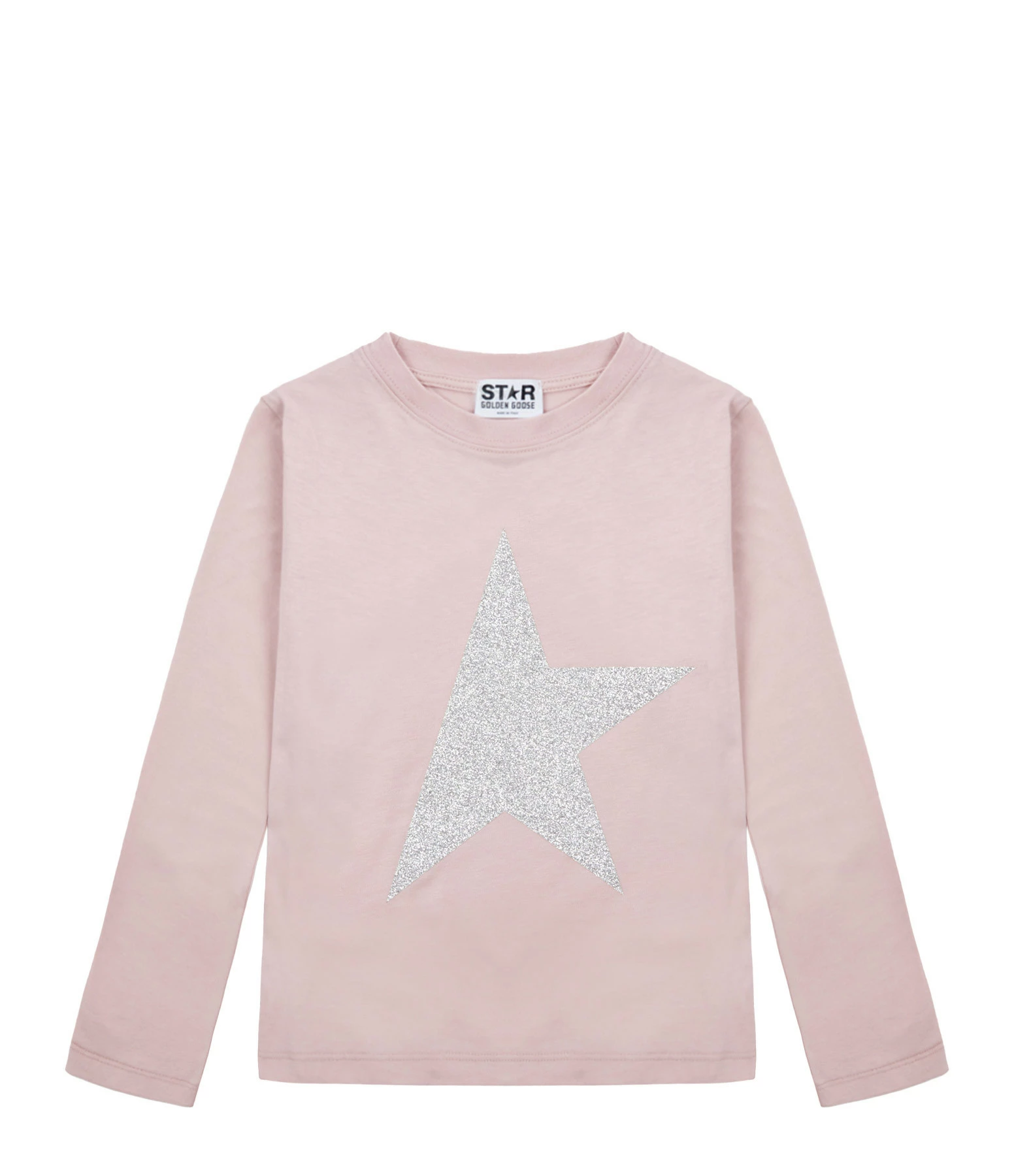GOLDEN GOOSE Tee-shirt Enfant Star Manches Longues Coton Rose Argenté 3 GOLDEN GOOSE Tee-shirt Enfant Star Manches Longues Coton Rose Argenté