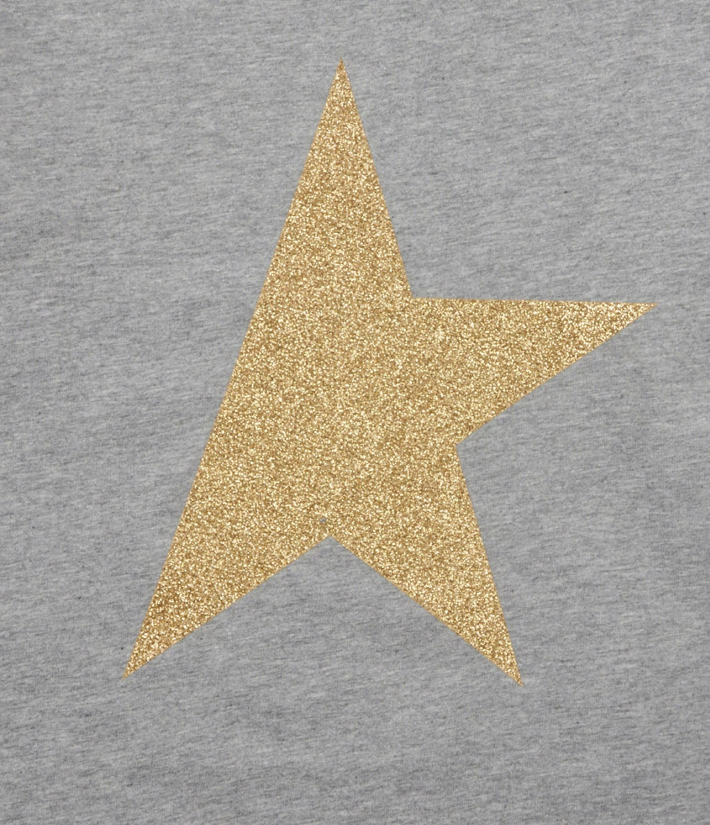 GOLDEN GOOSE Tee-shirt Enfant Star Manches Longues Coton Gris Doré 4 GOLDEN GOOSE Tee-shirt Enfant Star Manches Longues Coton Gris Doré – Image 2