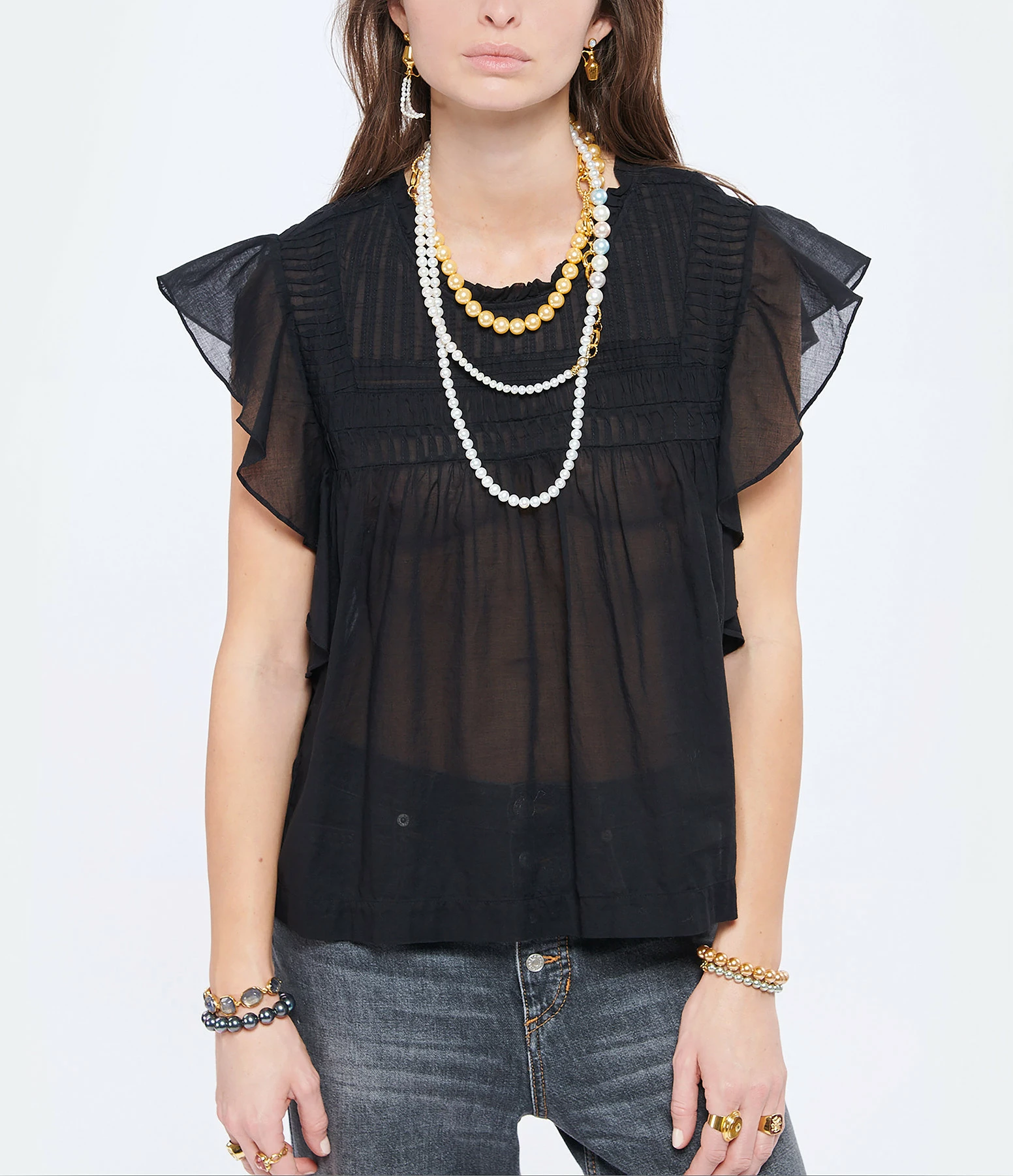 ISABEL MARANT ÉTOILE Top Layona Coton Organique Noir 5 ISABEL MARANT ÉTOILE Top Layona Coton Organique Noir – Image 3