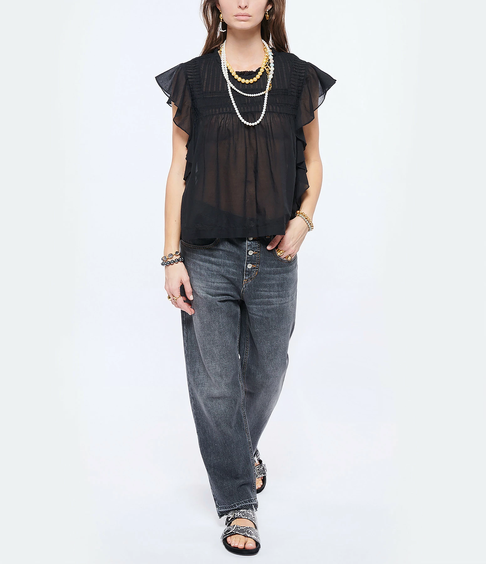 ISABEL MARANT ÉTOILE Top Layona Coton Organique Noir 6 ISABEL MARANT ÉTOILE Top Layona Coton Organique Noir – Image 4