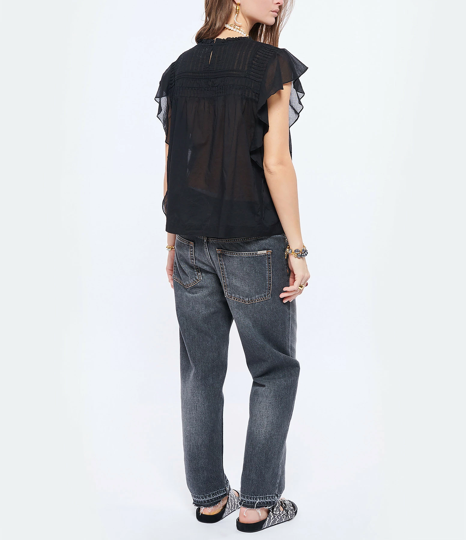 ISABEL MARANT ÉTOILE Top Layona Coton Organique Noir 7 ISABEL MARANT ÉTOILE Top Layona Coton Organique Noir – Image 5