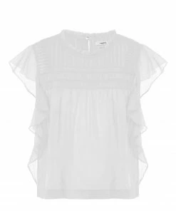 ISABEL MARANT ÉTOILE Top Layona Coton Organique Blanc