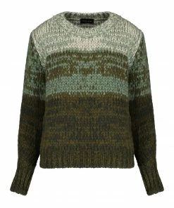 ROBERTO COLLINA Pull Col Rond Laine Vert