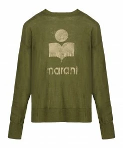 ISABEL MARANT ÉTOILE Tee-shirt Klowia Lin Kaki Doré