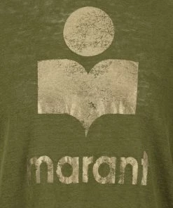 Alternative view of ISABEL MARANT ÉTOILE Tee-shirt Klowia Lin Kaki Doré