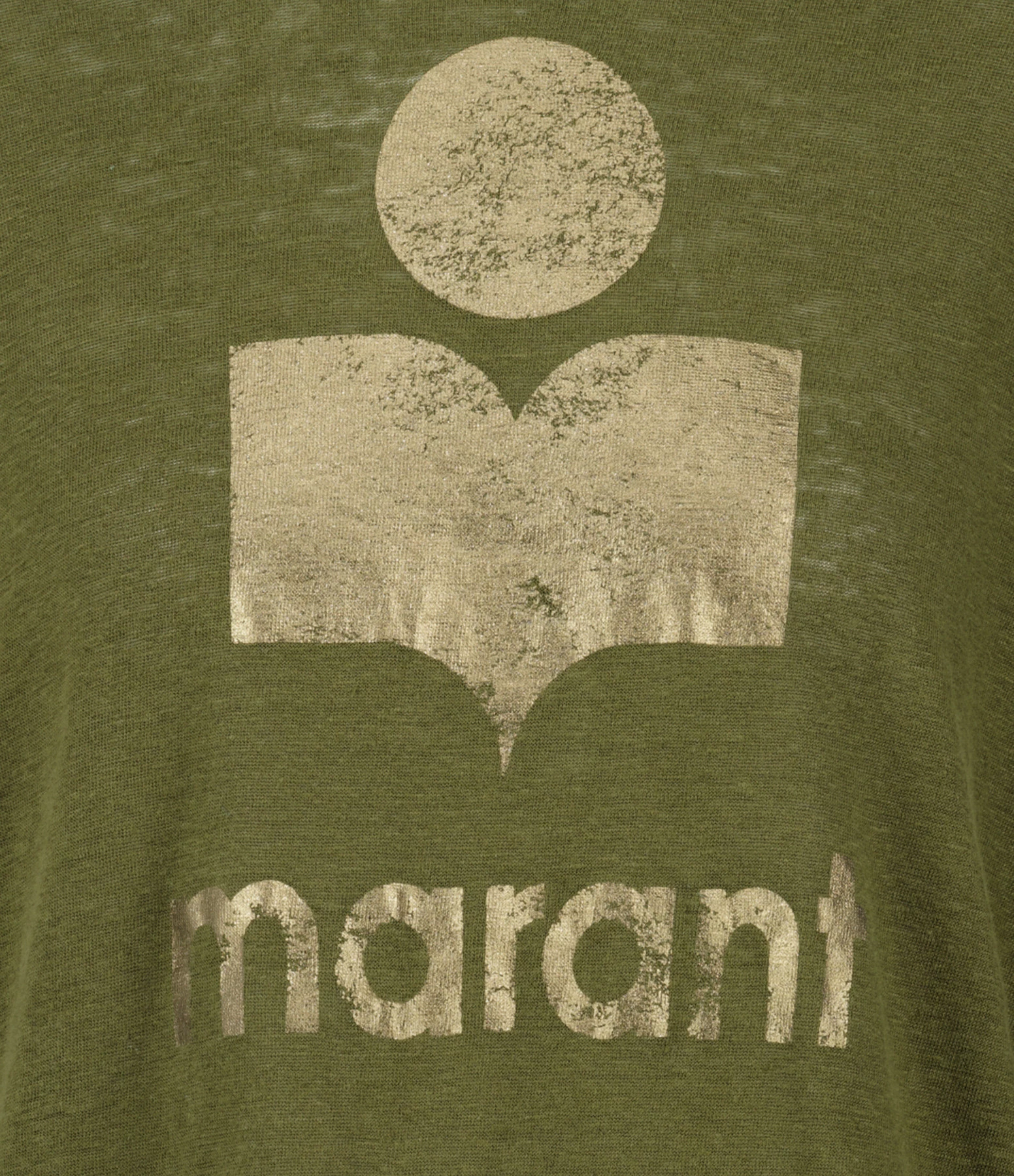 ISABEL MARANT ÉTOILE Tee-shirt Klowia Lin Kaki Doré 4 ISABEL MARANT ÉTOILE Tee-shirt Klowia Lin Kaki Doré – Image 2