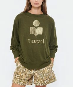 ISABEL MARANT ÉTOILE Tee-shirt Klowia Lin Kaki Doré 9 ISABEL MARANT ÉTOILE Tee-shirt Klowia Lin Kaki Doré -Boutique MAJESTIC FILATURES unnamed file 3493