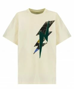 ISABEL MARANT ÉTOILE Tee-shirt Zileyna Coton Écru Vert