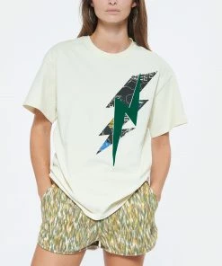 ISABEL MARANT ÉTOILE Tee-shirt Zileyna Coton Écru Vert -Boutique MAJESTIC FILATURES unnamed file 3503